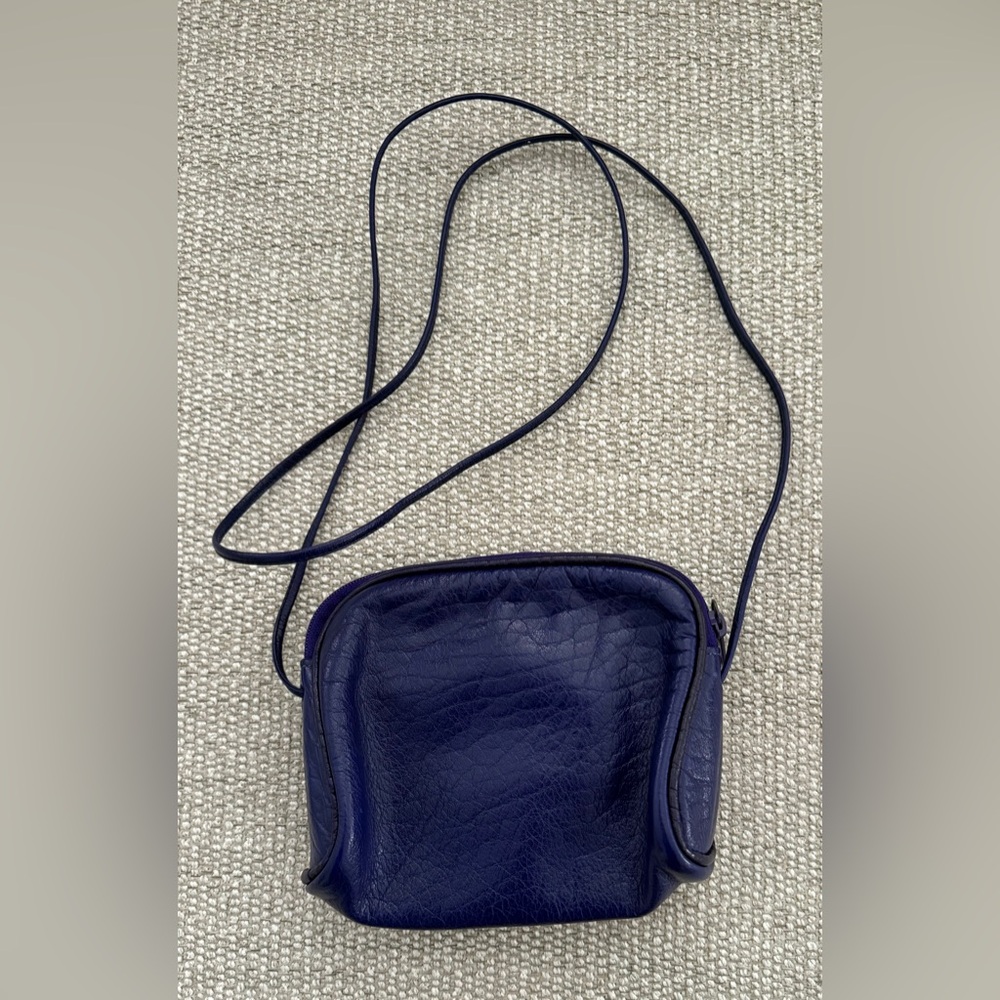Carols Falchi Leather Purple Leather Crossbody Bag View 3